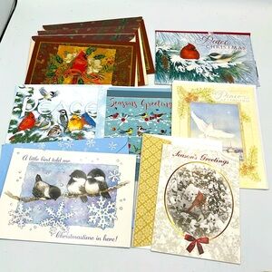 9 Birds Christmas Holiday Season Greeting Cards Card NEW unused
